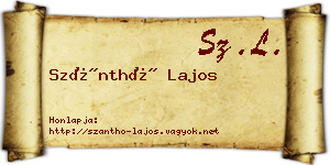 Szánthó Lajos névjegykártya