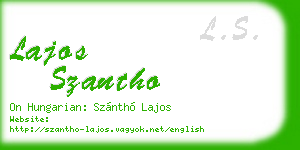 lajos szantho business card